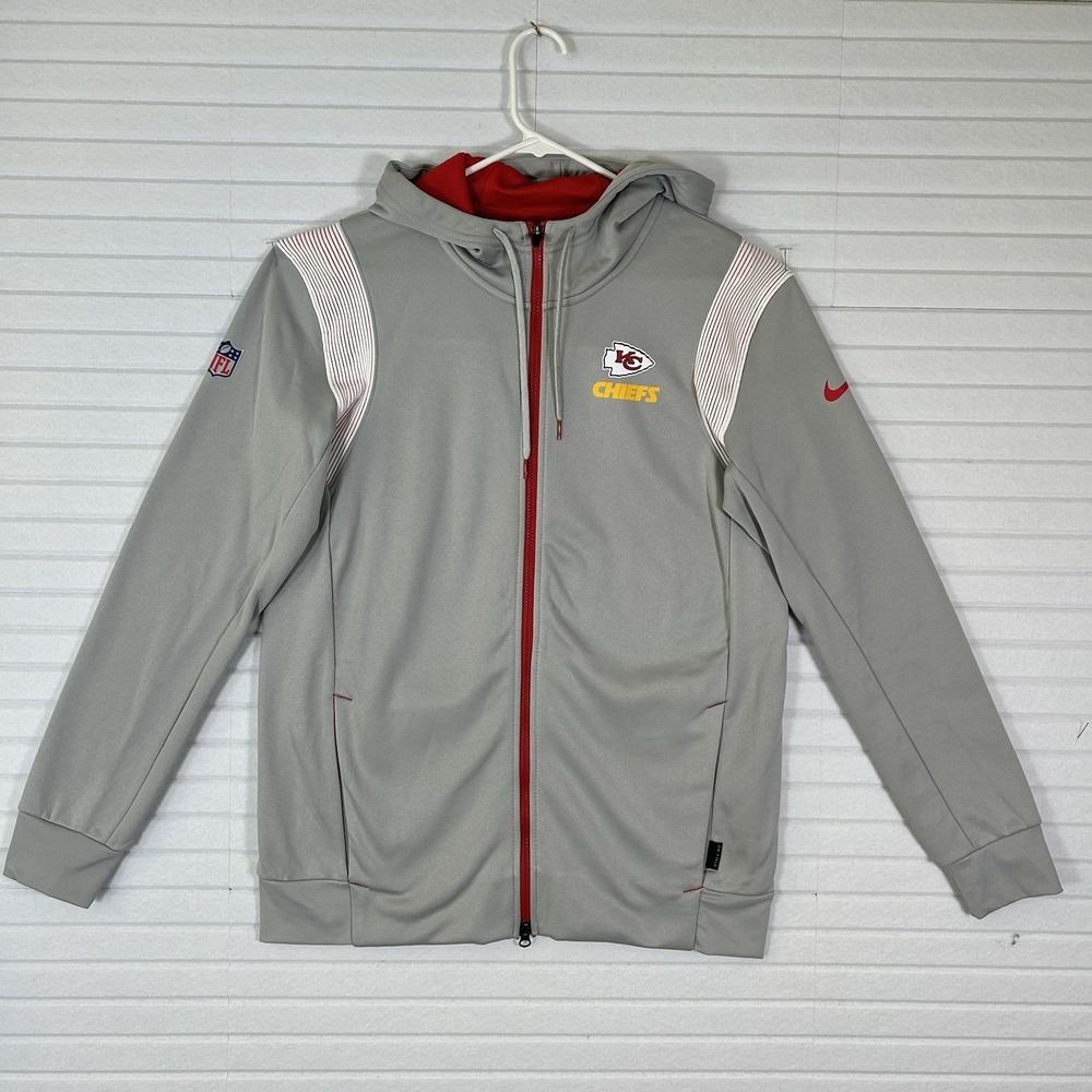 Nike NFL Kansas City Chiefs Therma-FIT Full Zip Hoodie Jacket Mens M Gray